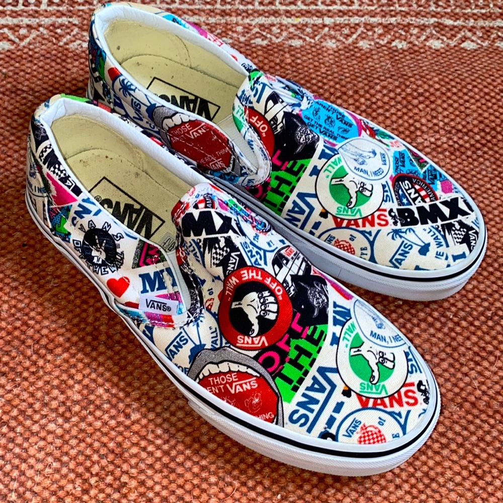 Sticker Mashup Slip-on Vans